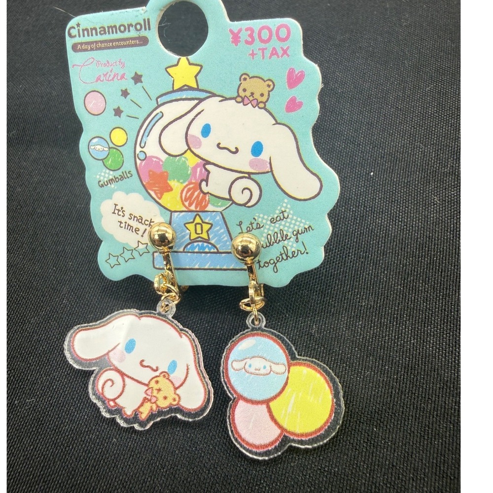 Sanrio Cinnamoroll Gumball Machine Acrylic Clip On Earrings Japan Import NEW